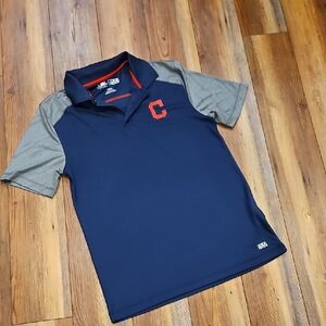 Cleveland Guardians Navy and Gray Polo Shirt